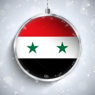Merry Christmas Silver Ball with Flag Syrian
