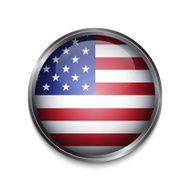 Button with american flag