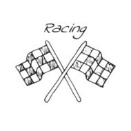 Racing flag in a drawing style