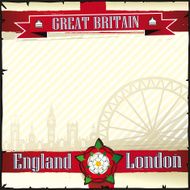 ENGLAND &amp; LONDON cityscape square grunge background