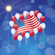 Independence Day background USA flag and balloons N2