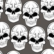 Seamless pattern with skulls gray background