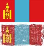 Mongolian grunge flag