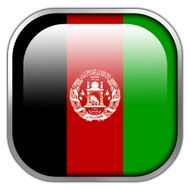 Afghanistan Flag square glossy button