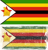 Zimbabwe grunge flag