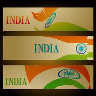 set of indian flag headers