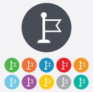 Flag pointer sign icon Marker symbol N6