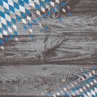 Bavarian Background with Wood and Blue White Pattern
