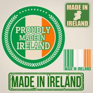 Made in Ireland stamp and labels