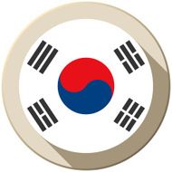 South Korea Flag Button Icon Modern