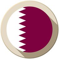Qatar Flag Button Icon Modern