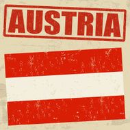 Austria grunge flag and stamp