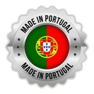 Round made in portugal badge with chrome border