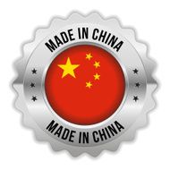 Round made in china badge with chrome border