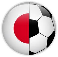 Japan Flag with Soccer Ball Background N2