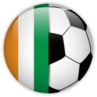 Ivory Coast Flag with Soccer Ball Background N2