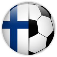 Finland Flag with Soccer Ball Background N3