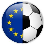 Europe Flag with Soccer Ball Background N2