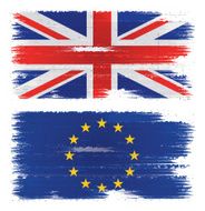 united kingdom and european union flags