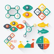 Set elements of info graphics on white background vector
