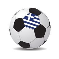Vector soccer ball with the flag of Greece
