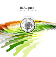 15th of August indian flag texture wave design with colorful