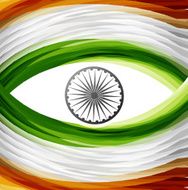 Stylish tricolor indian flag wave colorful design vector