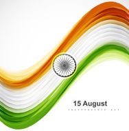 Beautiful stylish indian flag wave colorful vector