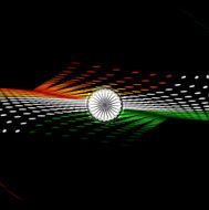 Indian Independence Day 15th of August halftone colorful flag wave