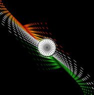15th of August Indian Independence Day halftone colorful flag wave