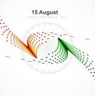 15th of August Indian Independence Day stylish wave flag