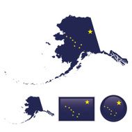 Alaska map &amp; flag