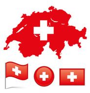 Switzerland map &amp; flag