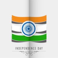 Stylish Indian national flag design with ashoka wheel
