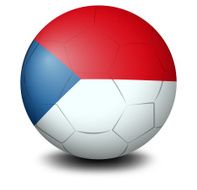 Soccer ball with the flag of Czech Republic