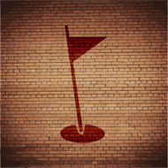 golf flag Flat modern web button and space for your