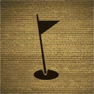 golf flag Flat modern web button and space for your N2