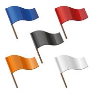 Color Curl Flags Icon Set