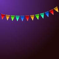 Holiday Birthday Colorful Flags Vector Background