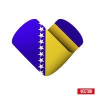 Flag icon in the form of heart I love Bosnia