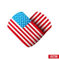 Flag icon in the form of heart I love USA