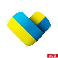Flag icon in the form of heart I love Ukraine