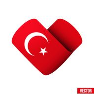 Flag icon in the form of heart I love Turkey