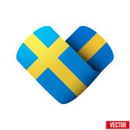 Flag icon in the form of heart I love Sweden
