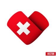 Flag icon in the form of heart I love Switzerland
