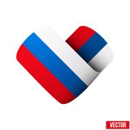 Flag icon in the form of heart I love Russia