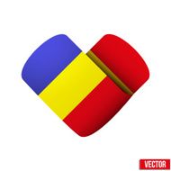 Flag icon in the form of heart I love Romania