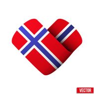 Flag icon in the form of heart I love Norway