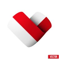 Flag icon in the form of heart I love Monaco