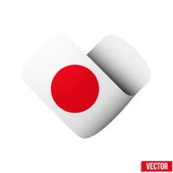 Flag icon in the form of heart I love Japan